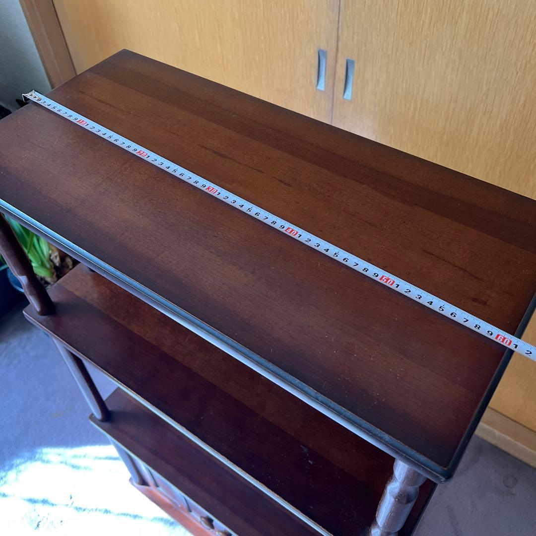 【A】木製ラック ダークブラウン オープンシェルフ　ビンテージ