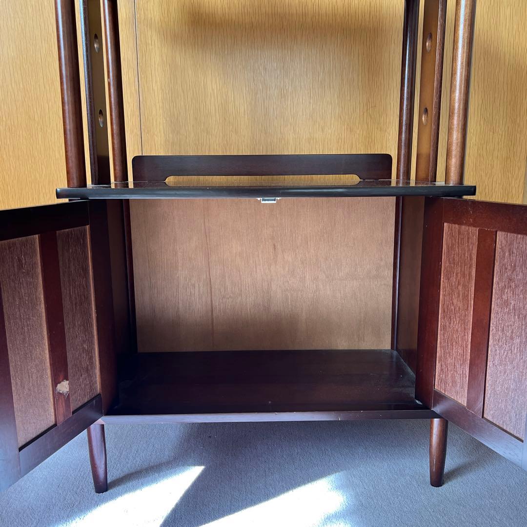 【A】木製ラック ダークブラウン オープンシェルフ　ビンテージ