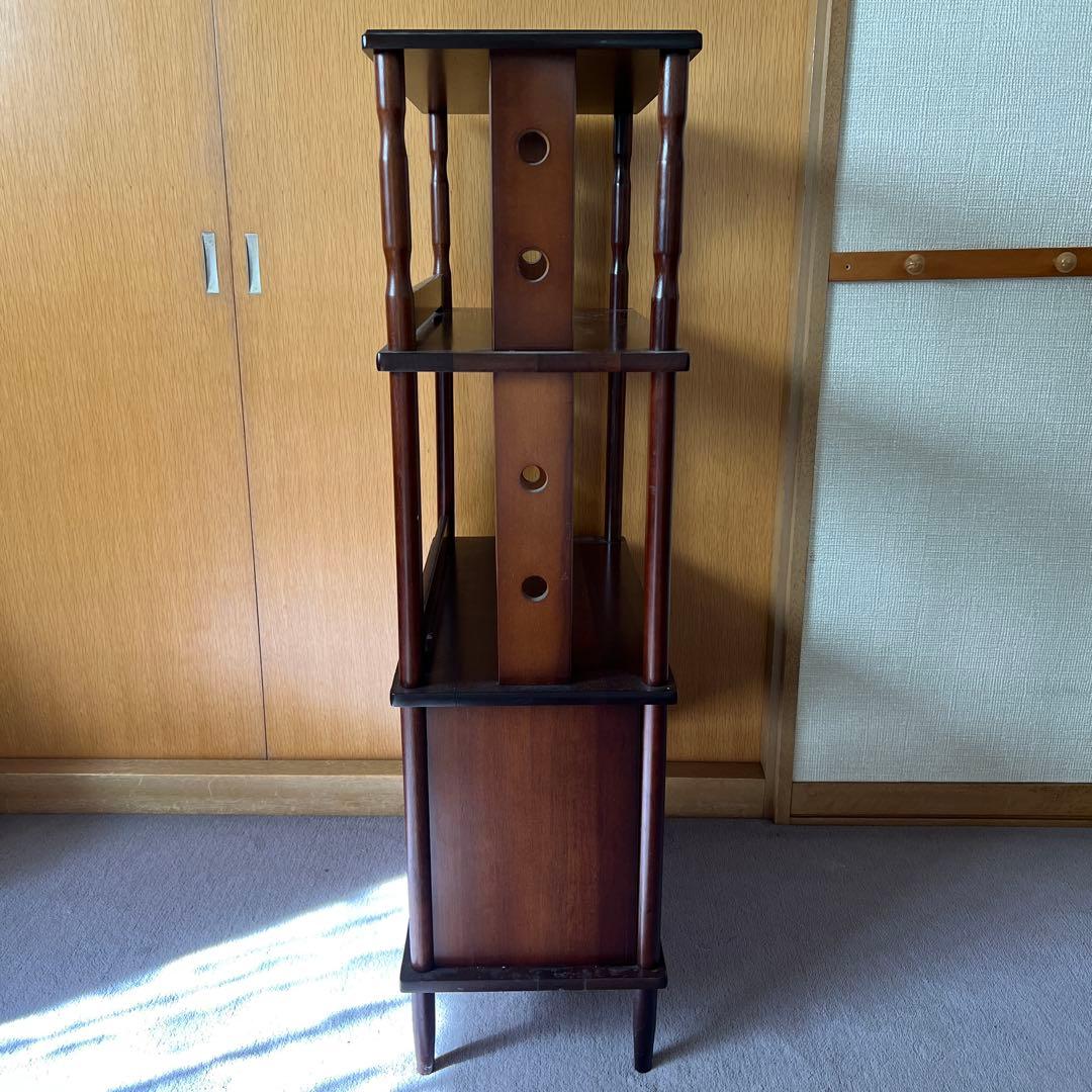 【A】木製ラック ダークブラウン オープンシェルフ　ビンテージ