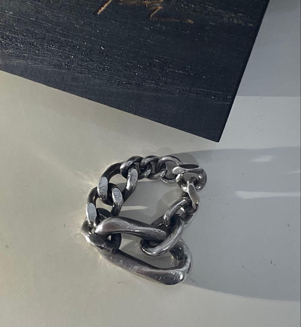 極美品 PRY シュウト Silver Mix Chain Ring