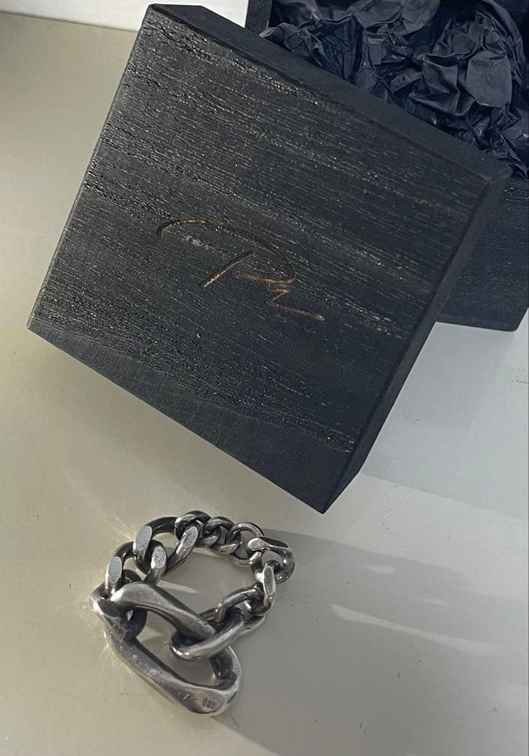 極美品 PRY シュウト Silver Mix Chain Ring