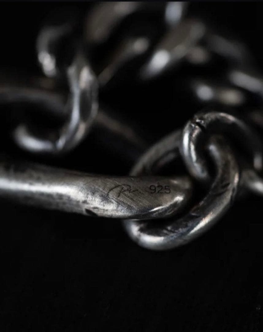 極美品 PRY シュウト Silver Mix Chain Ring